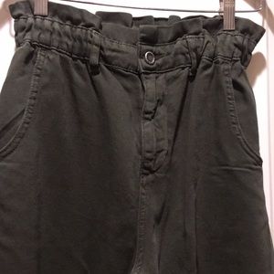 Like New!Zara paper bag high waist pleat elastic waist baggy pants pocket size 4
